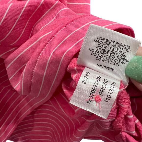 Peter Millar Summer Comfort Pink with White Stripes Golf Polo Size XL w/ logo - Picture 8 of 10